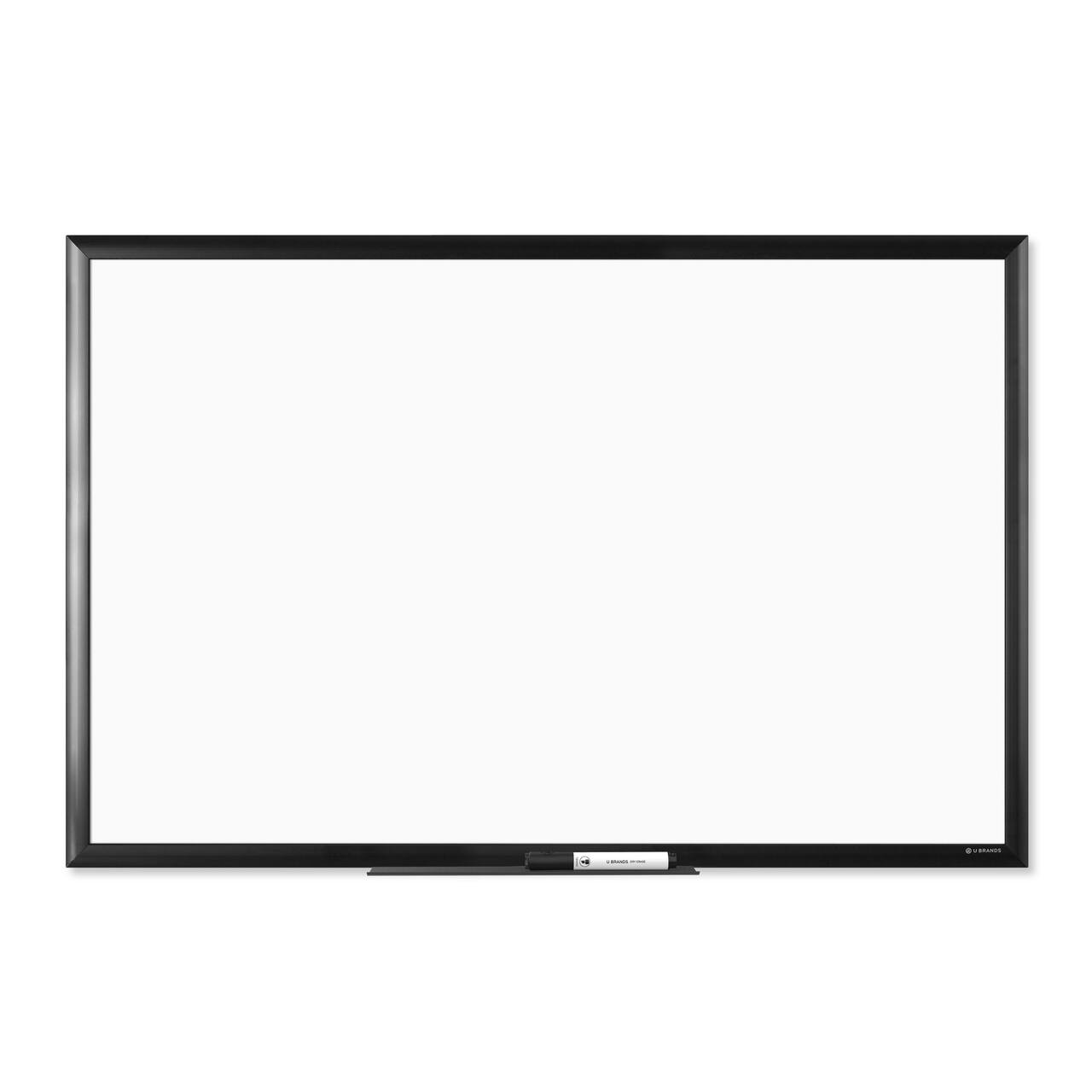 U Brands Black 36" x 24" Aluminum Frame Magnetic Dry Erase Board